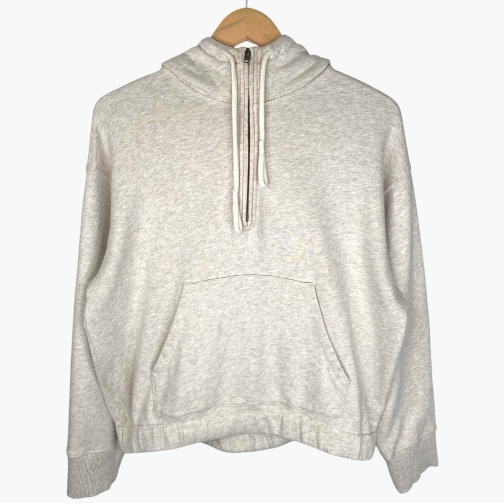 VINCE half zip cotton hoodie cropped sweatshirt size: S